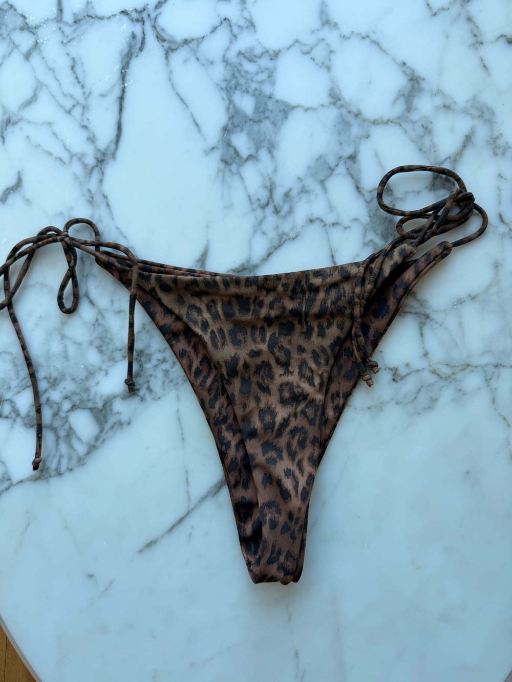 Ark Swimwear Leopard Print Tie-Side Bikini Bottom
